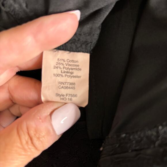 J.Crew Black Lace Pants Size 8 Womens Cocktail Evening Pull-On Straight Leg - Picture 11 of 11